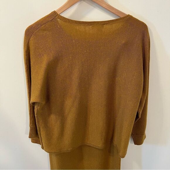 Garnet Hill Two-Piece Sweater Set in Mustard Yellow | Size S - Picture 10 of 16